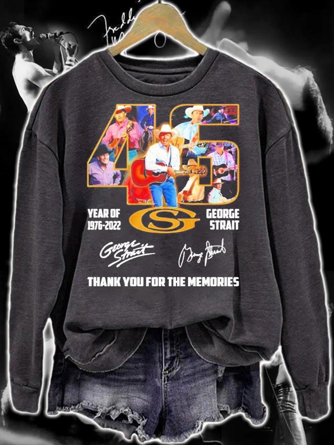 George Strait 46 Year Of 1976-2022 Signatures Thank You For The Memories Shirt sweatshirt