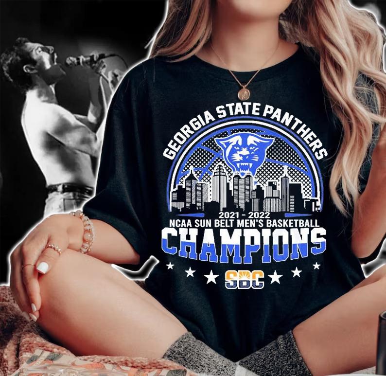 Georgia State 2021 2022 NCAA Sun Belt Men's Basketball Champions T-Shirt woman shirt