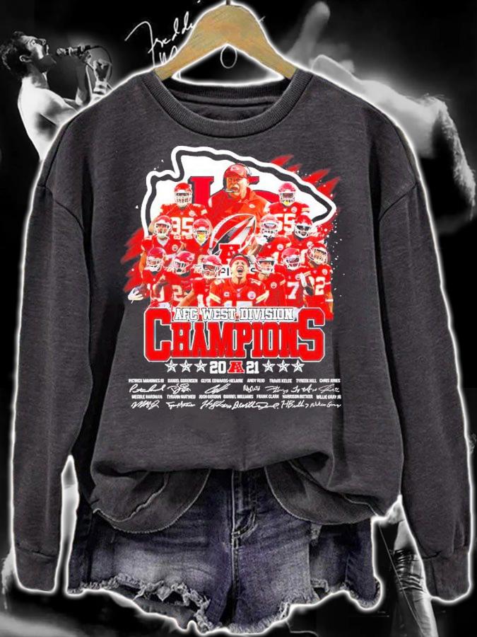 Kansas City Chiefs NFC South Division 2021 Champions Signatures Shirt sweatshirt