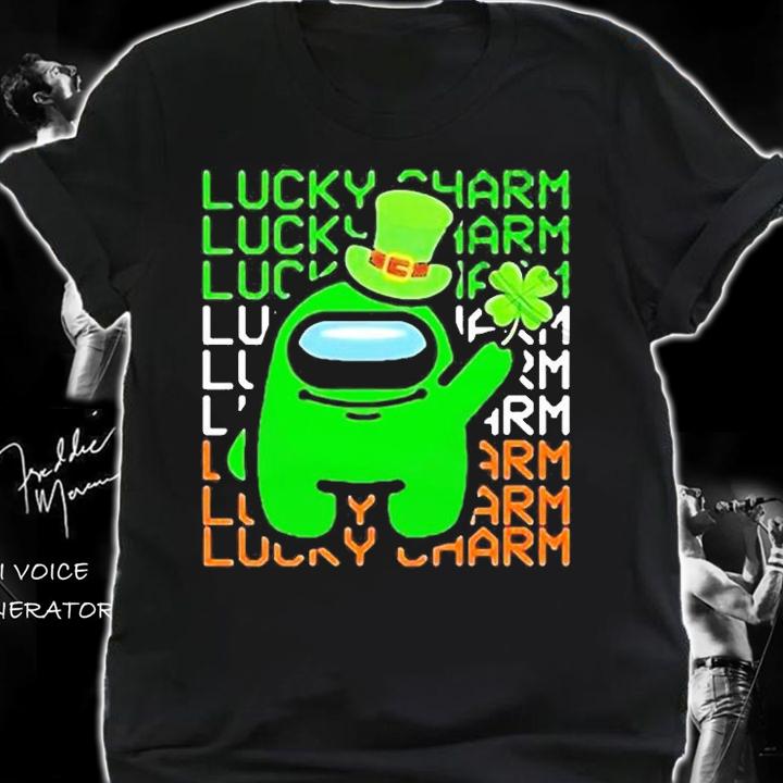 Lucky Charms With Among Us St Patricks Day T-Shirt shirt