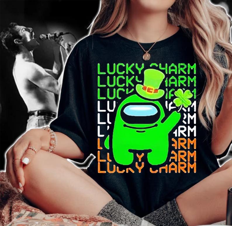 Lucky Charms With Among Us St Patricks Day T-Shirt woman shirt
