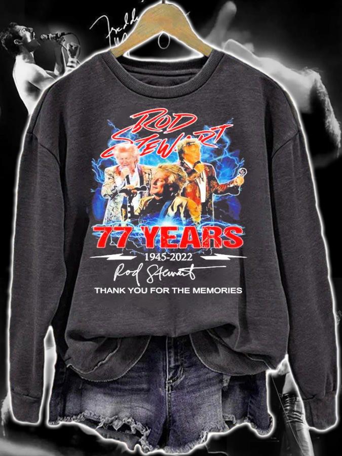Rod Stewart 77 Years 1945-2022 Signatures Thank You For The Memories Shirt sweatshirt