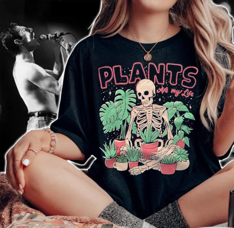 Skull Flowers Plants Are My Life Shirt woman shirt