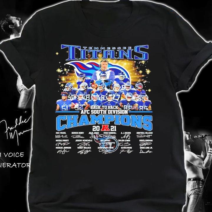 Tennessee Titans back to back AFC South Division Champions 2021 signatures shirt shirt