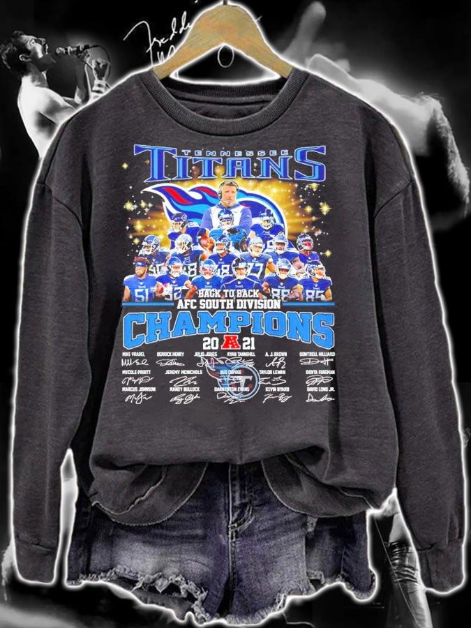 Tennessee Titans back to back AFC South Division Champions 2021 signatures shirt sweatshirt