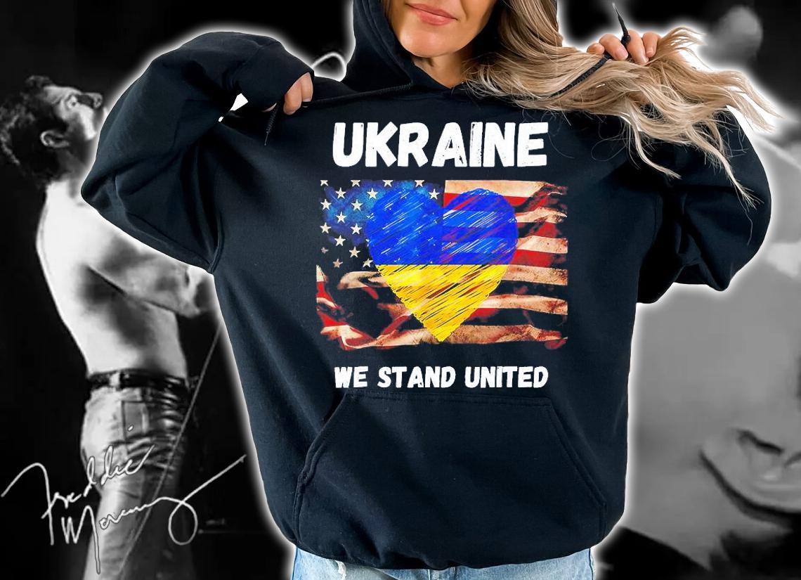 Ukraine We Stand United American Friendship Flag Roots Love Ukraine T-Shirt hoodie