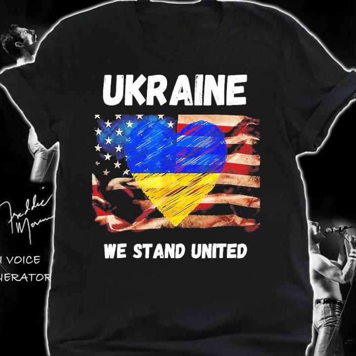 Ukraine We Stand United American Friendship Flag Roots Love Ukraine T-Shirt shirt