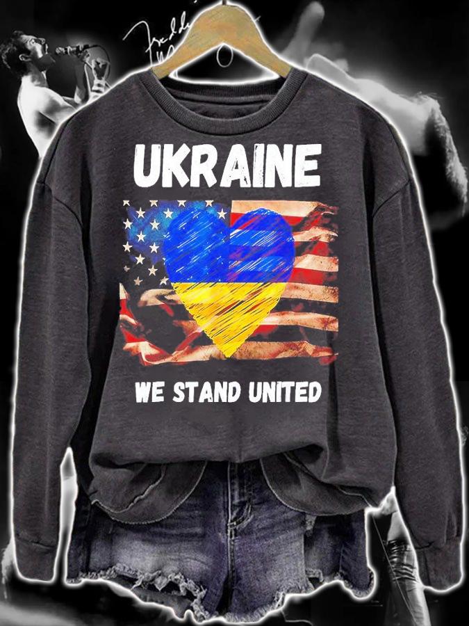 Ukraine We Stand United American Friendship Flag Roots Love Ukraine T-Shirt sweatshirt