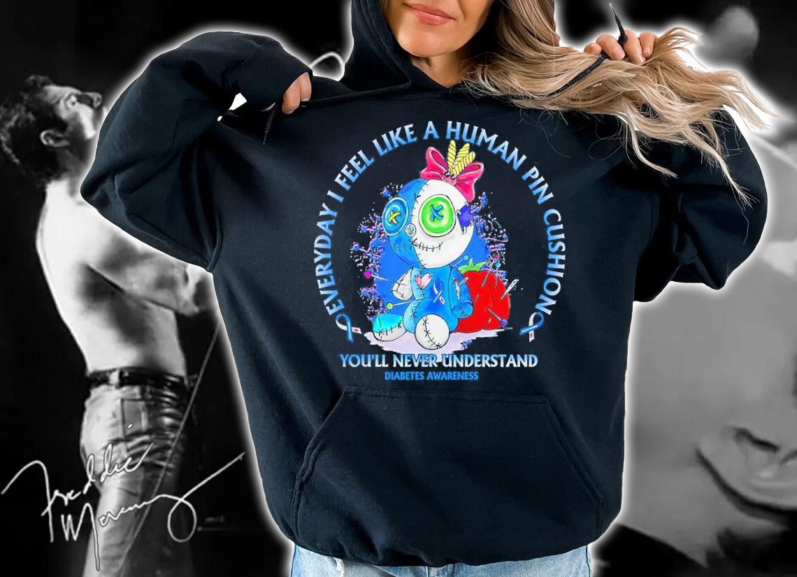 Voodoo Doll Everyday I feel like a human pincushion youll never understand diabetes awareness shirt hoodie