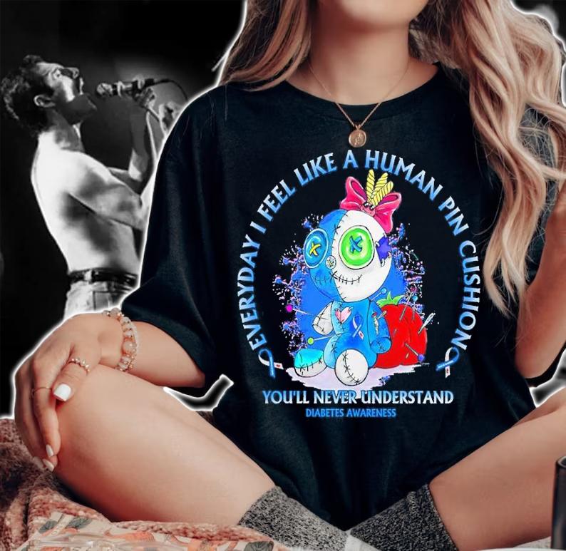 Voodoo Doll Everyday I feel like a human pincushion youll never understand diabetes awareness shirt woman shirt