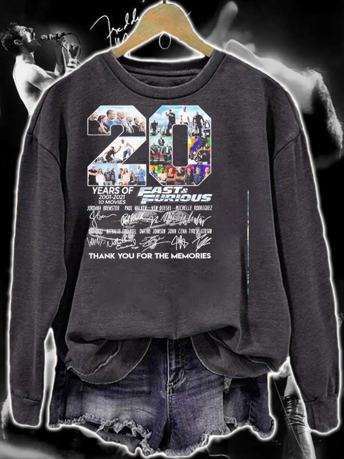 20 Years Of Fast And Furious 2001 2021 10 Movies Thank You For The Memories Shirt.Jpg