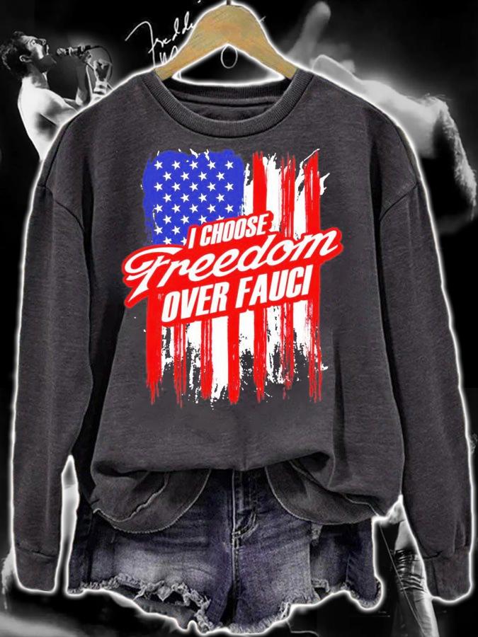I choose freedom over fauci American flag shirt sweatshirt