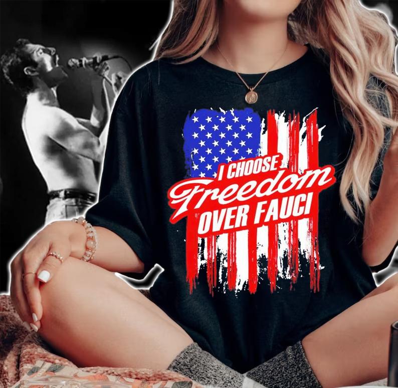 I choose freedom over fauci American flag shirt woman shirt