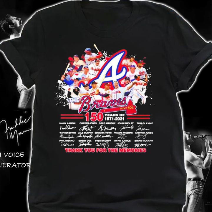 The Braves 150 years of 1871-2021 signatures shirt