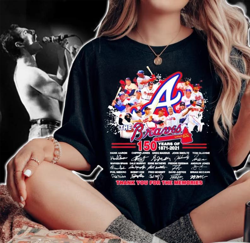 The Braves 150 years of 1871-2021 signatures shirt