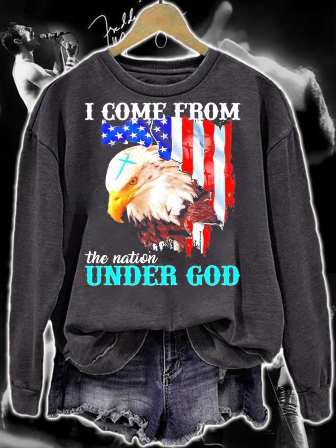 Eagle American flag I come from the nation under god shirt sweatshirt