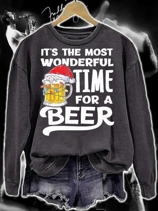 It's The Most Wonderful Time For A Beer Christmas Santa Hat T-Shirt sweatshirt