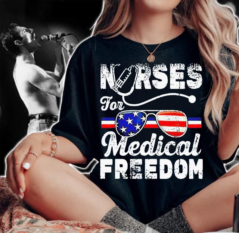 Nurses for medical freedom American flag T-shirt