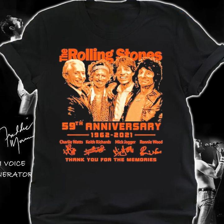 The Rolling Stones 59th anniversary 1962-2021 signatures shirt shirt