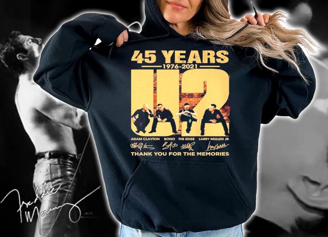 45 years 1976-2021 U2 signatures shirt hoodie