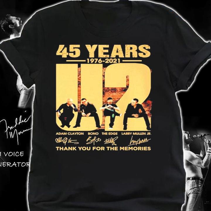 45 years 1976-2021 U2 signatures shirt shirt