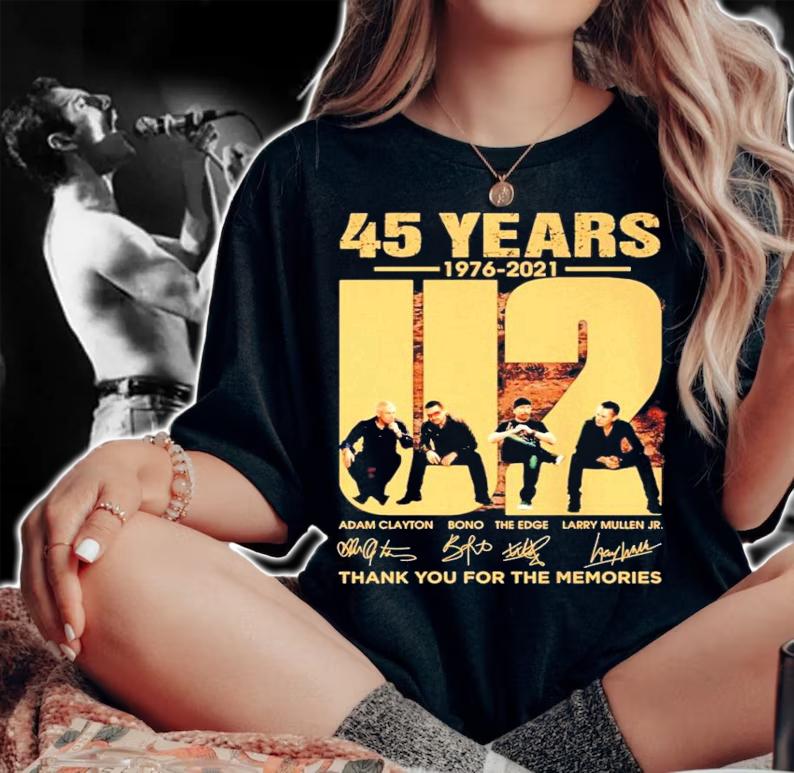 45 years 1976-2021 U2 signatures shirt woman shirt