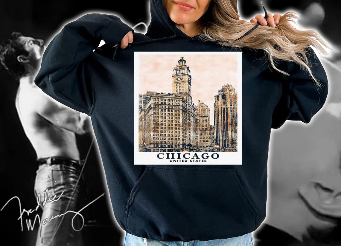 Chicago USA Travel Art Painting shirt hoodie
