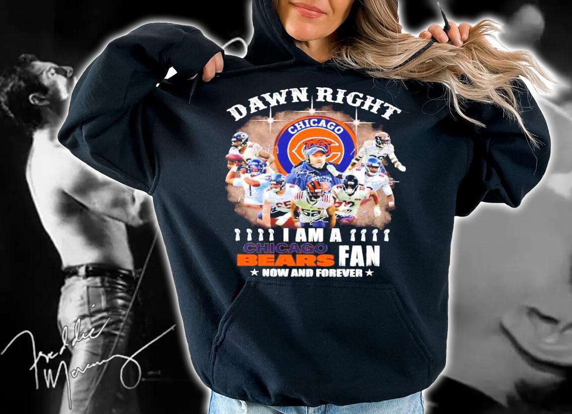 Damn Right I am a Chicago Bears fan now and forever signatures shirt