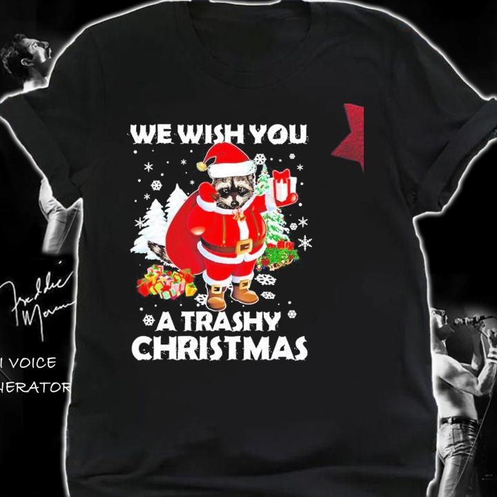 Raccoon we wish you a trashy Christmas shirt, sweater