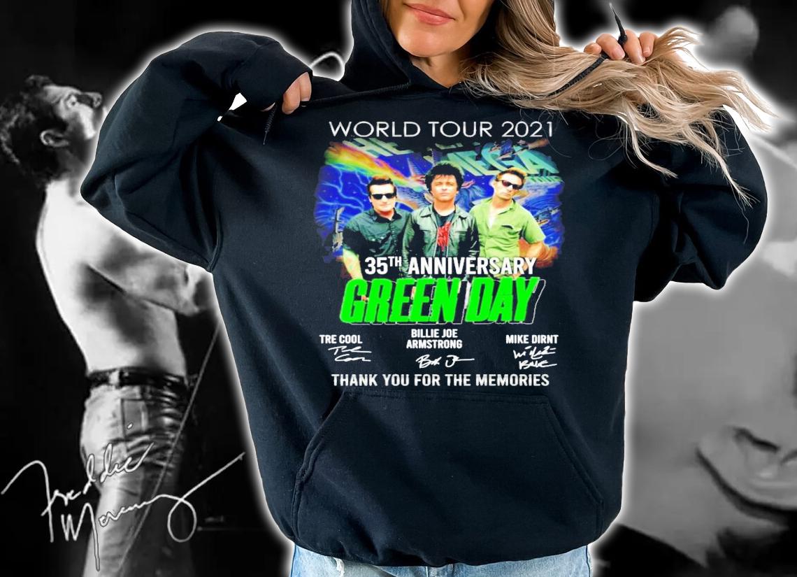 World tour 2021 35th anniversary Green Day anniversary signatures shirt hoodie