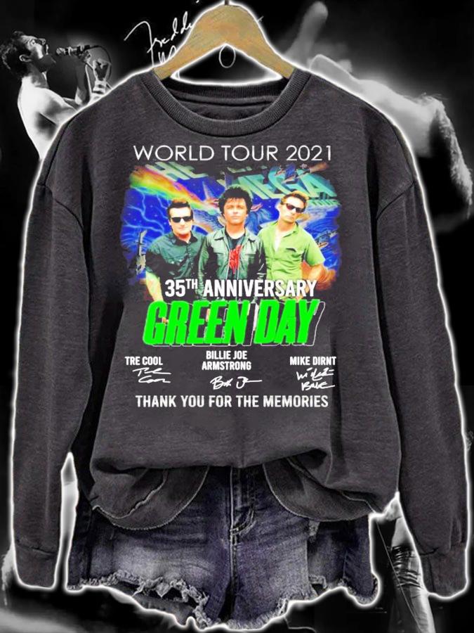 World tour 2021 35th anniversary Green Day anniversary signatures shirt sweatshirt