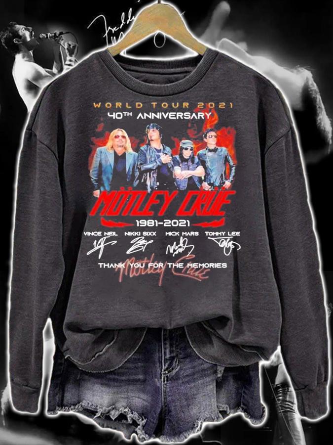 World Tour 2021 40th Anniversary Motley Crue 1981-2021 Signatures t-shirt