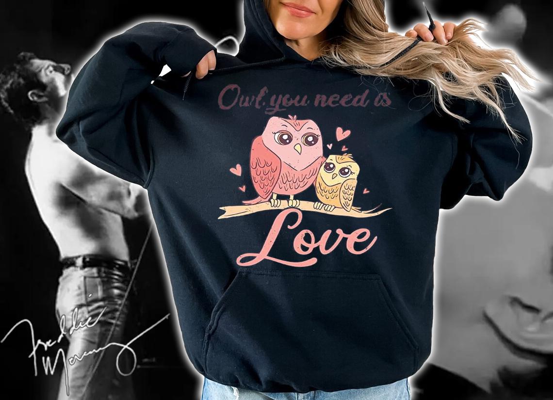 Owl Cuddle Love Forest Animal Uhu Partner Sweet T-Shirt hoodie