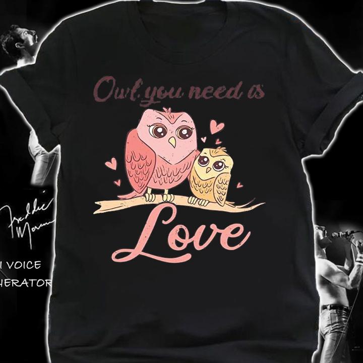 Owl Cuddle Love Forest Animal Uhu Partner Sweet T-Shirt shirt