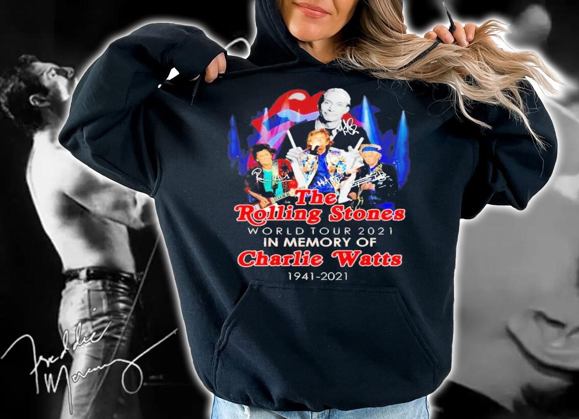 The Rolling Stones world tour 2021 in memory of Charlie Watts signatures shirt hoodie