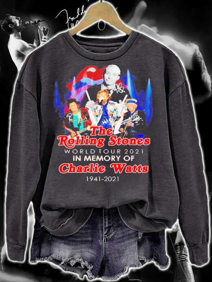 The Rolling Stones world tour 2021 in memory of Charlie Watts signatures shirt sweatshirt