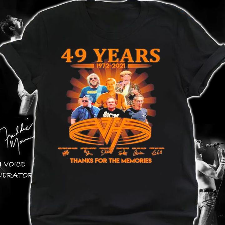 VH 49th anniversary 1972-2021 signatures thank you for the memories shirt shirt