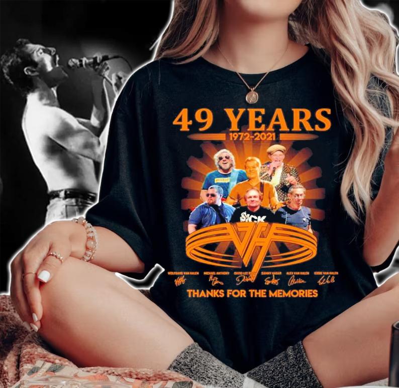 VH 49th anniversary 1972-2021 signatures thank you for the memories shirt woman shirt