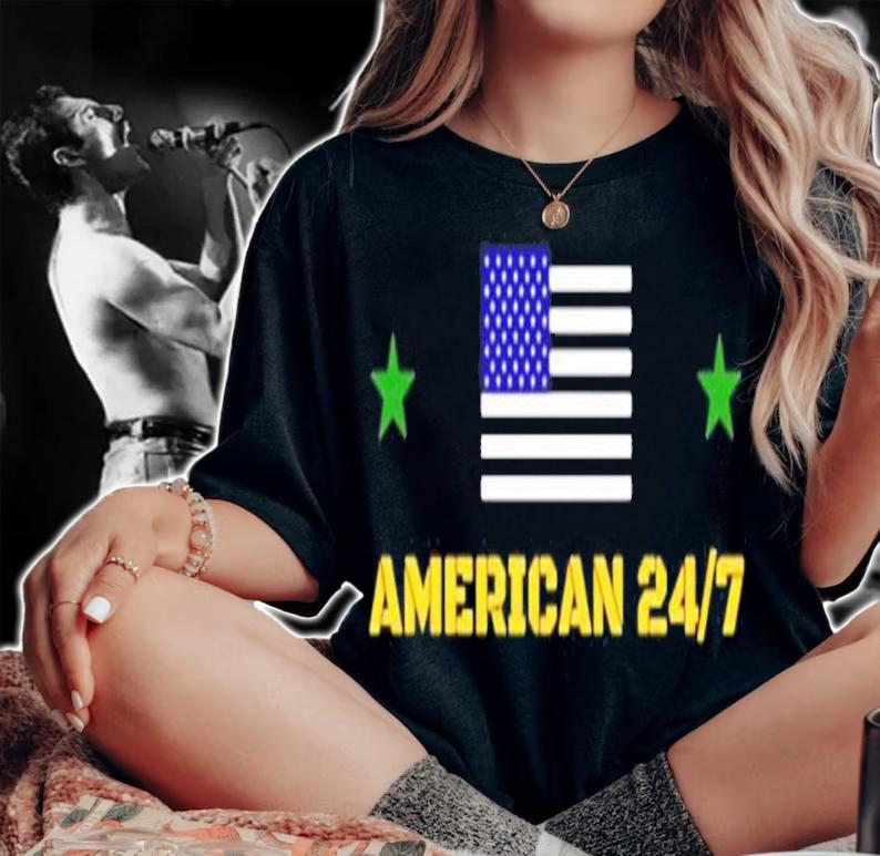 American 247 USA flag t-shirt woman shirt