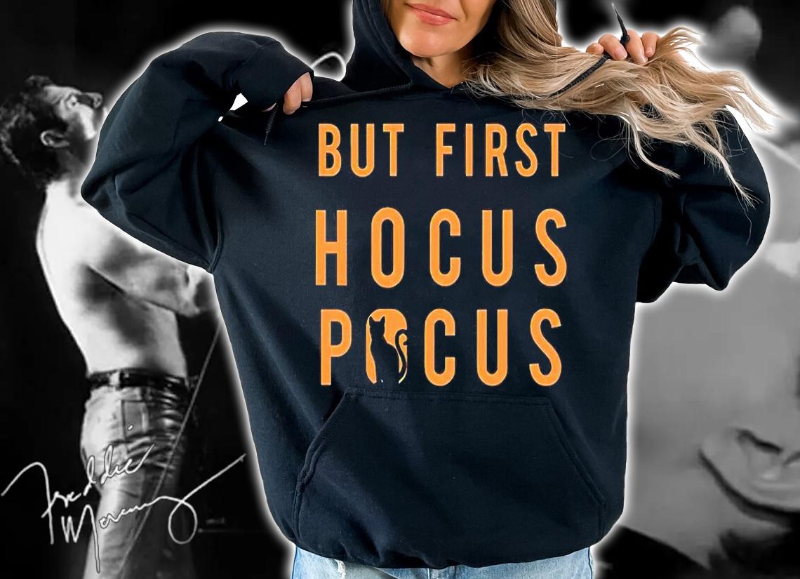 Halloween But First Hocus Pocus Cat Silhouette T-shirt hoodie