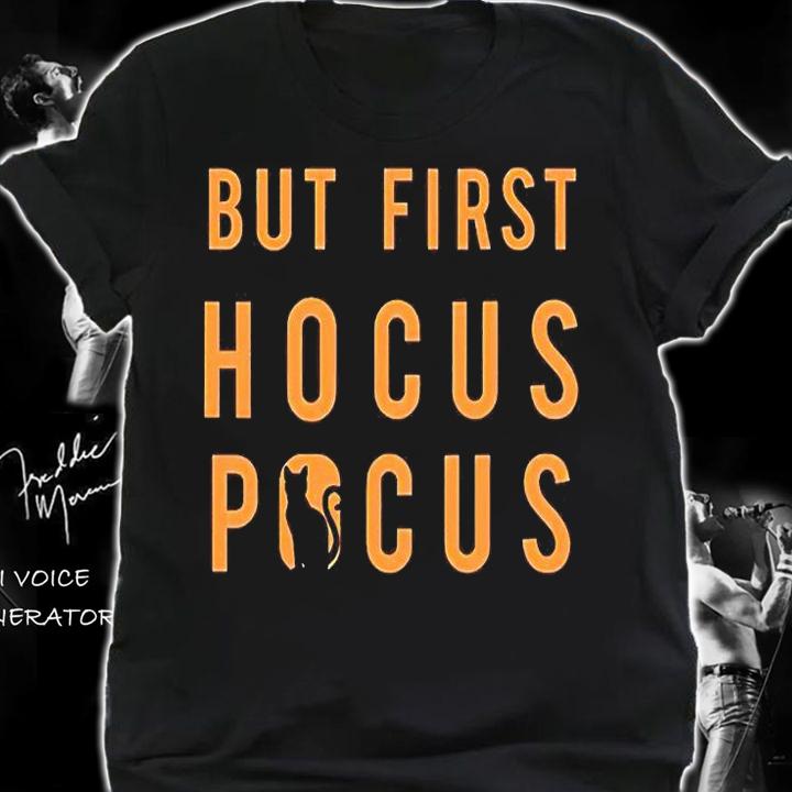 Halloween But First Hocus Pocus Cat Silhouette T-shirt shirt