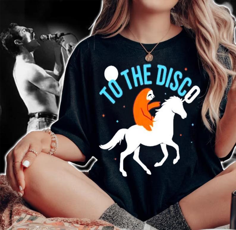 Horse and sloth to the disco shirt woman shirt