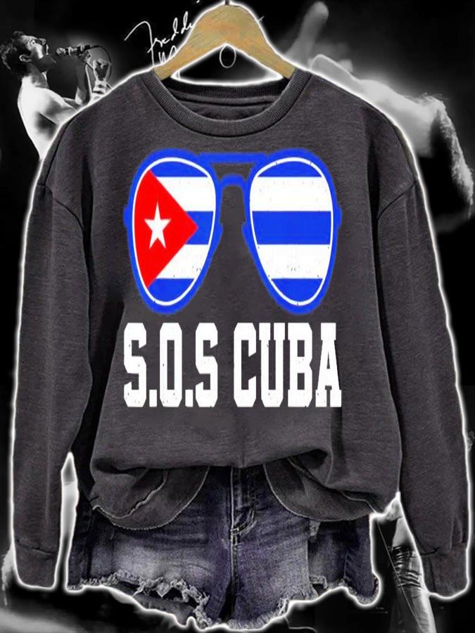 Sos Cuba Flag sunglasses shirt sweatshirt