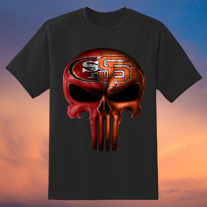 Hot The Punisher Skull San Francisco 49ers San Francisco Giants T-Shirt