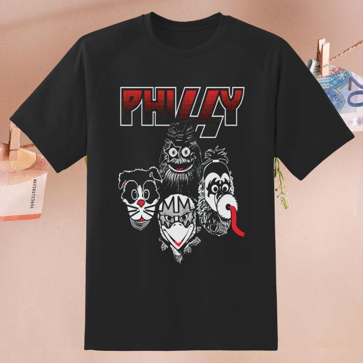 Premium Philly Mascots Sports Teams Style Kiss Band T-Shirt