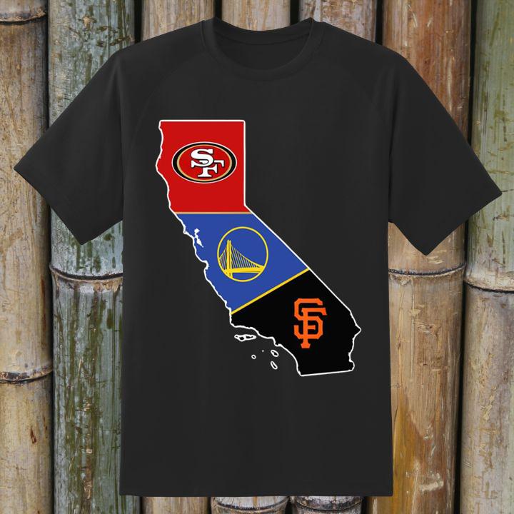 California State San Francisco 49Ers Golden State Warriors Giants Logo Shirt