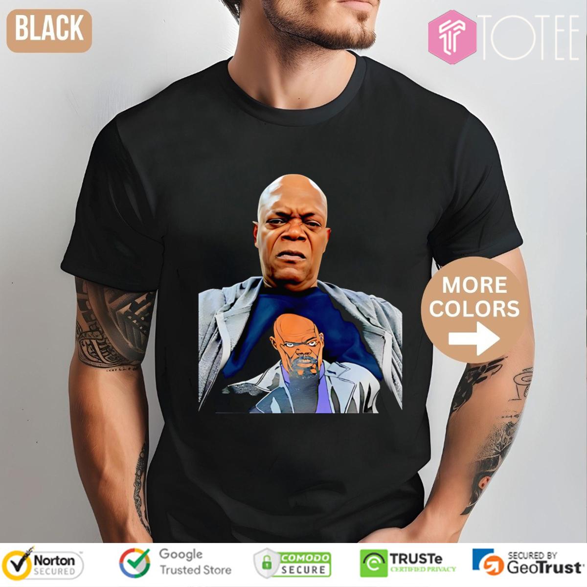 Samuel L. Jackson Wearing A Shirt Design Of Himself T-Shirt