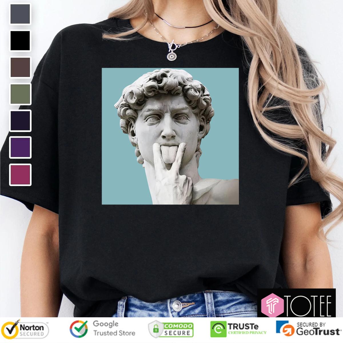 David Head Sculpture Tongue Out Shirt