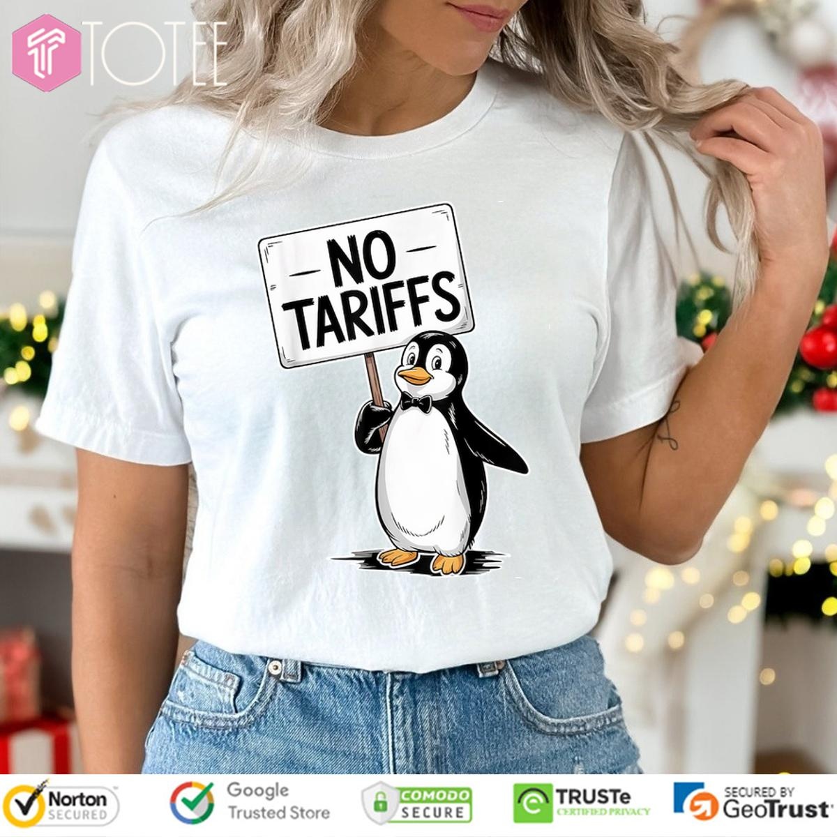 Official Penguins No Tariffs Trump t-shirt