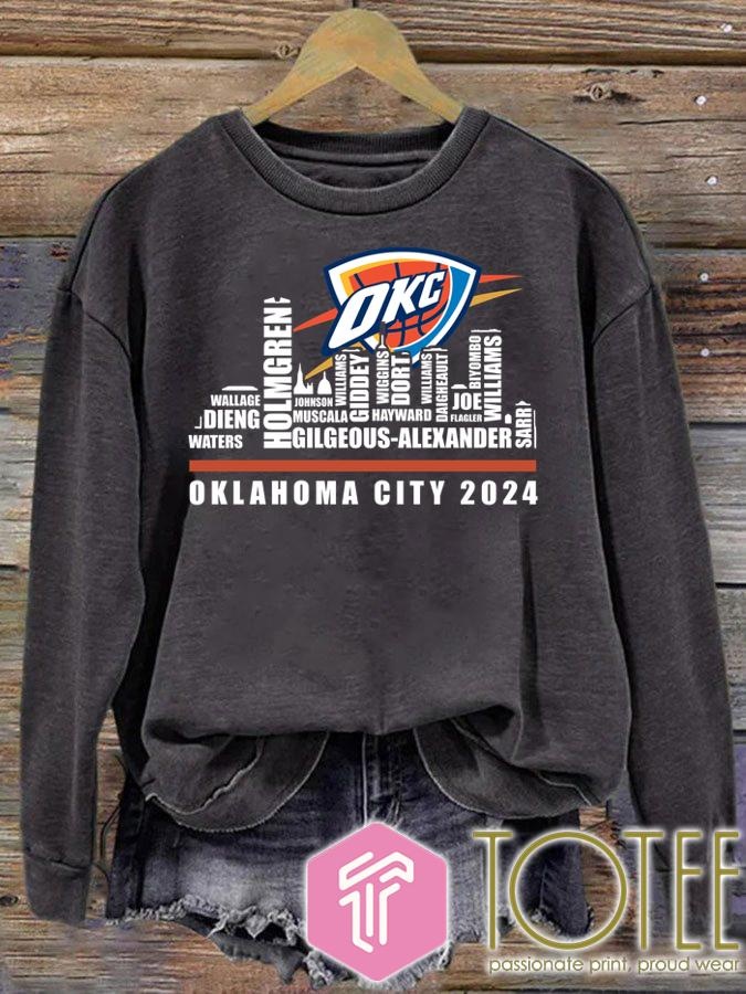 Oklahoma City Thunder 2024 Players Names City Skyline sweatshirt